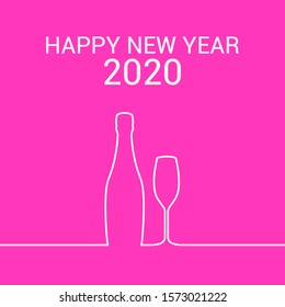 happy new year 2020 drinks minimal design 