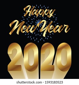 happy new year 2020 elegant vector design  letter template