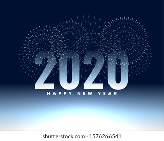 happy new year 2020 firework banner design background