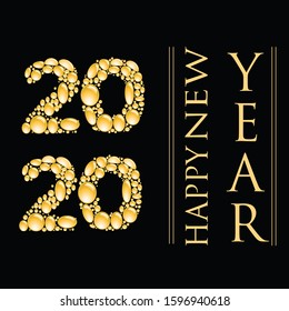 happy new year 2020 fresh yellow vector design
