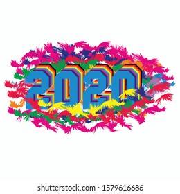 happy new year 2020 full color