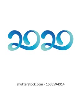 happy new year 2020 full color vector
