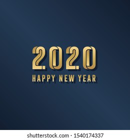 Happy New Year 2020 In Gold EPS 10