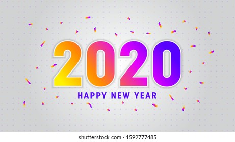 happy new year 2020 gradient colorful banner with halftone