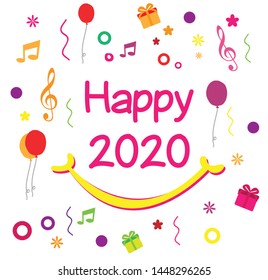 Happy New Year 2020 - Greeting Card - illustration - Vector EPS