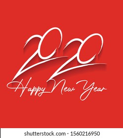 Happy New Year 2020 Greeting Card. Vector