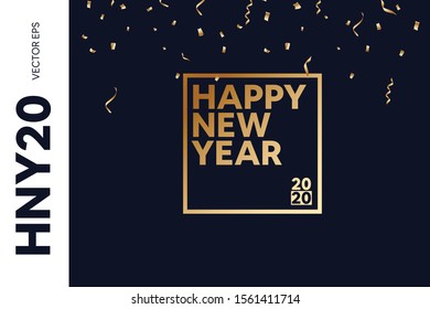 Happy New Year 2020 Greeting Card - Vector 