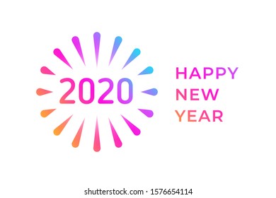 Happy new year 2020 greeting card design