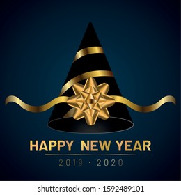 Happy new year 2020. Greeting card with text - Vector