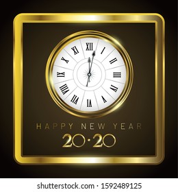Happy new year 2020. Greeting card with text - Vector