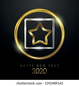 Happy new year 2020. Greeting card with text - Vector