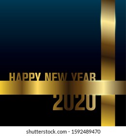 Happy new year 2020. Greeting card with text - Vector