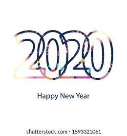 Happy new year 2020 greeting card vector