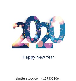 Happy new year 2020 greeting card vector
