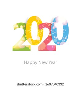 Happy new year 2020 greeting card vector