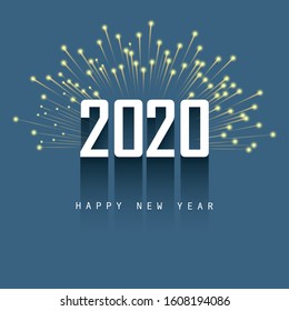 Happy new year 2020 greeting card design vector