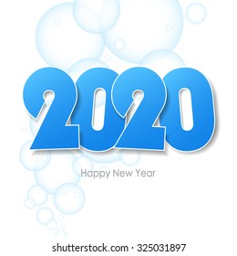 Happy new year 2020  greeting card. water bubbles background, Vector illustration eps10