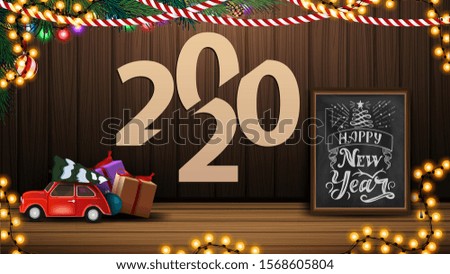 Similar – Image, Stock Photo wooden toy car carries on top a pine cone