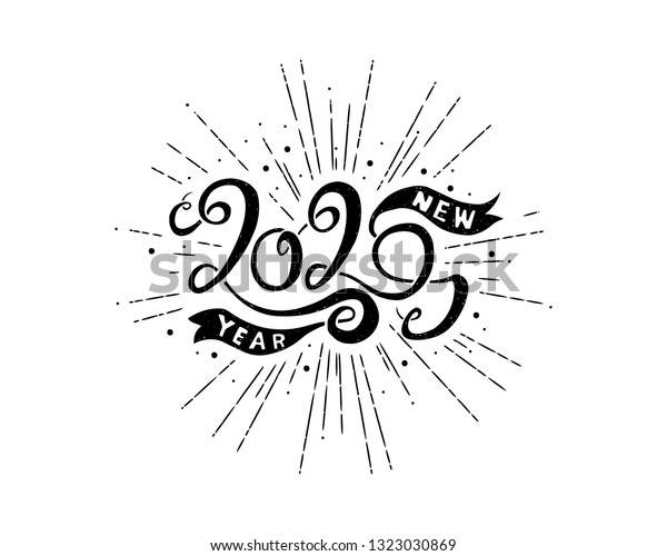 Happy New Year 2020 Greeting Card Stock Vector Royalty Free