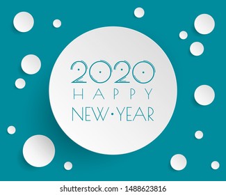 Happy new year 2020 . Greetings card. abstract background. Vector illustration.