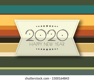 Happy new year 2020 . Greetings card. abstract background. Vector illustration.