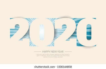 Happy new year 2020 . Greetings card. abstract background. Vector illustration.