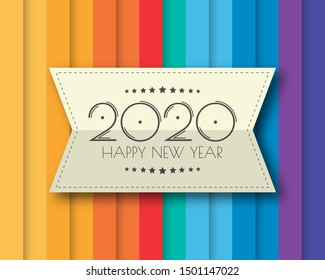 Happy new year 2020 . Greetings card. abstract background. Vector illustration.
