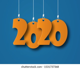 Happy new year 2020 . Greetings card. abstract background. Vector illustration.
