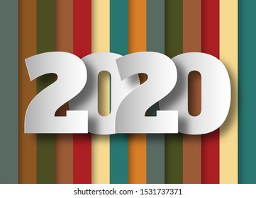 Happy new year 2020 . Greetings card. abstract background. Vector illustration.