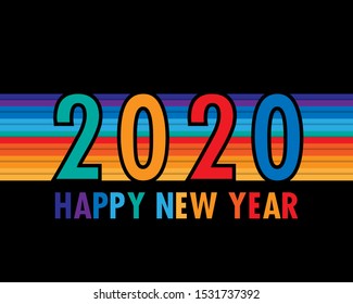 Happy new year 2020 . Greetings card. abstract background. Vector illustration.
