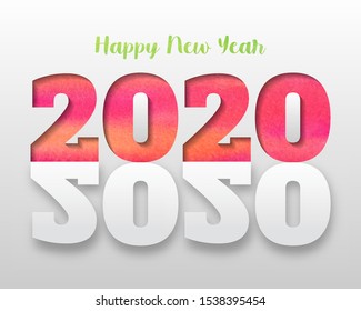 Happy new year 2020 . Greetings card. abstract background. Vector illustration.