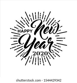 Happy New Year 2020 hand lettering