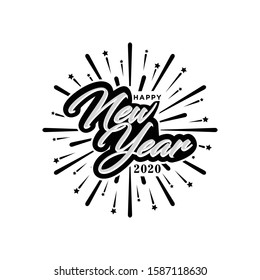 Happy New Year 2020 hand lettering
