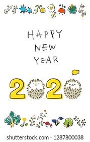 happy new year 2020 Hedgehog
