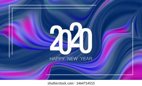 Happy New Year 2020 Holiday Vector Illustration. EPS 10