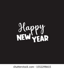 Happy New Year 2020, Holiday, Simple Lettering Typography EPS Vector