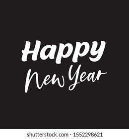 Happy New Year 2020, holiday, simple lettering typography EPS Vector