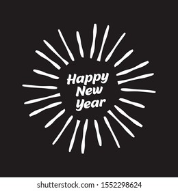 Happy New Year 2020, holiday, simple lettering typography EPS Vector