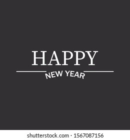 Happy New Year 2020, holiday, simple lettering typography, gift or invitational card, invitation EPS Vector