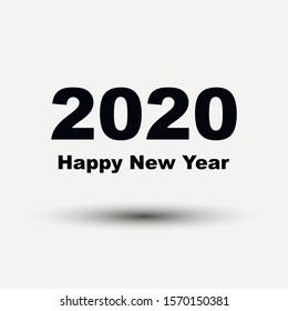 Happy New Year 2020 icon isolated on white background. Vector illustration. Eps 10.