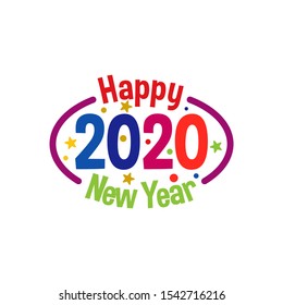 Happy new year 2020 illustration vector