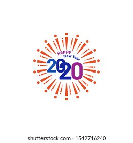 Happy new year 2020 illustration vector