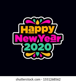 Happy New Year 2020 Illustration Vector