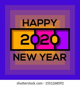 Happy New Year 2020 Illustration Vector