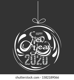 Happy new year 2020 illustration background