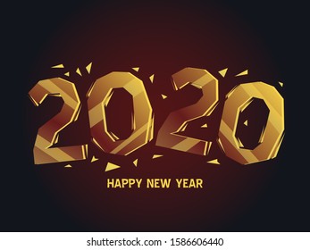 happy new year 2020 illustration in vector file