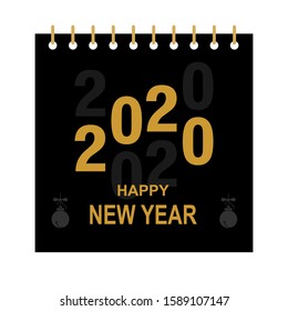 Happy new year 2020 illustration of Vector Design Text