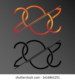 Happy new year 2020 image vector. Modern logo vector. eps 10 vector