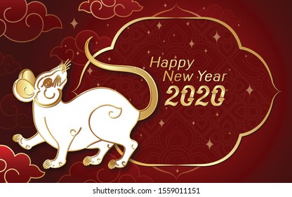 Happy new year 2020, Invitation card in Thai style