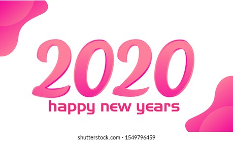 Happy New Year 2020 isolated on dark blue background, colorful vector elements for calendar and greeting